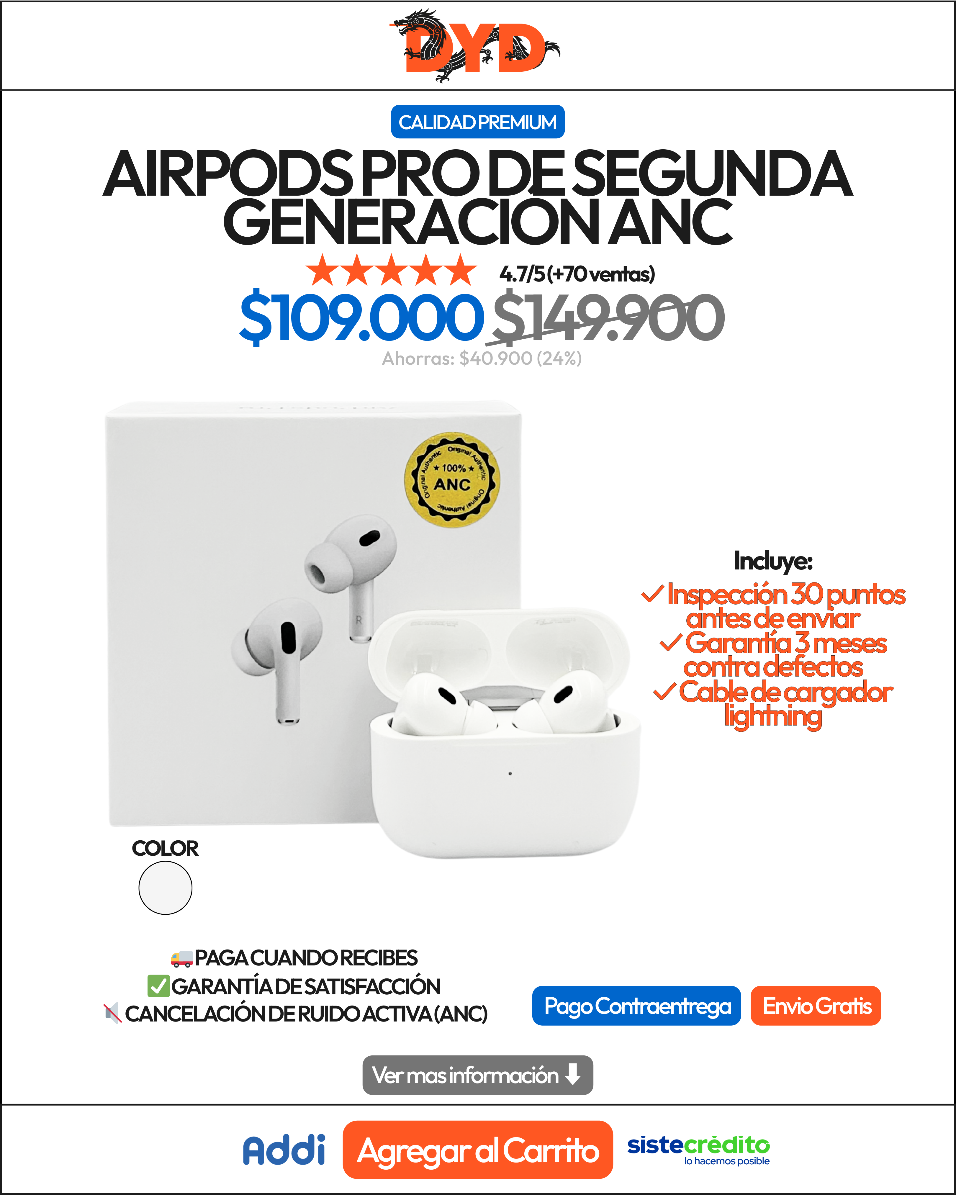 AirPods Pro De Segunda Generación ANC