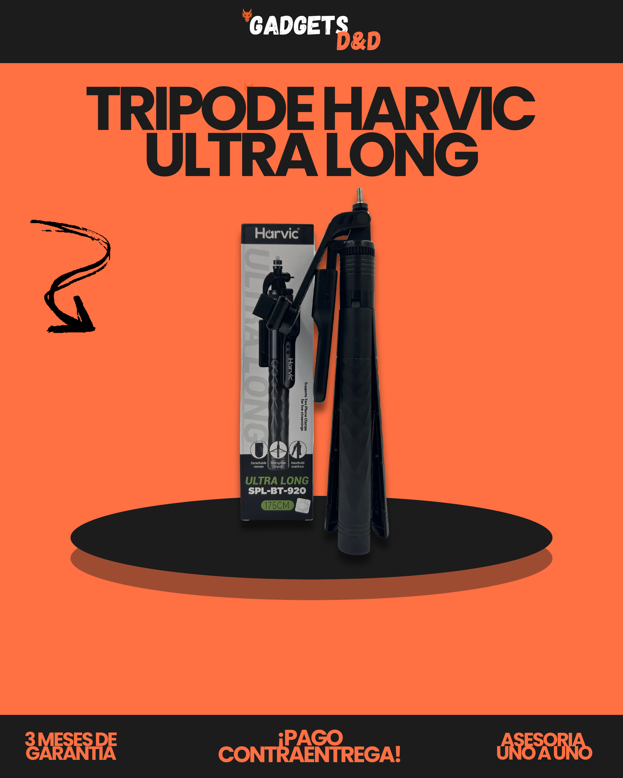 TRIPODE HARVIC ULTRA LONG