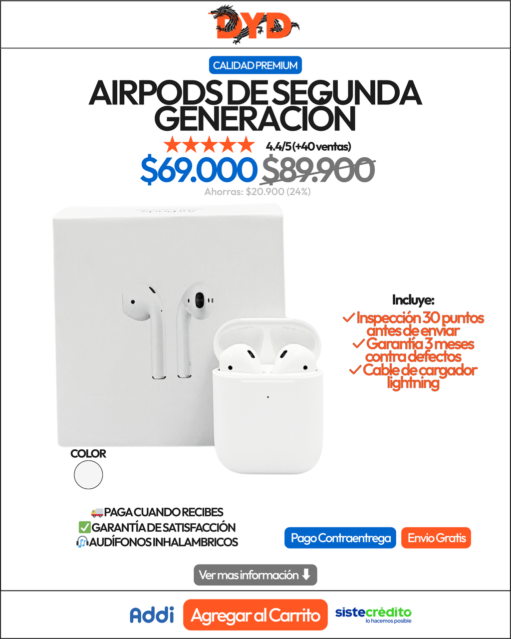 AirPods De Segunda Generación