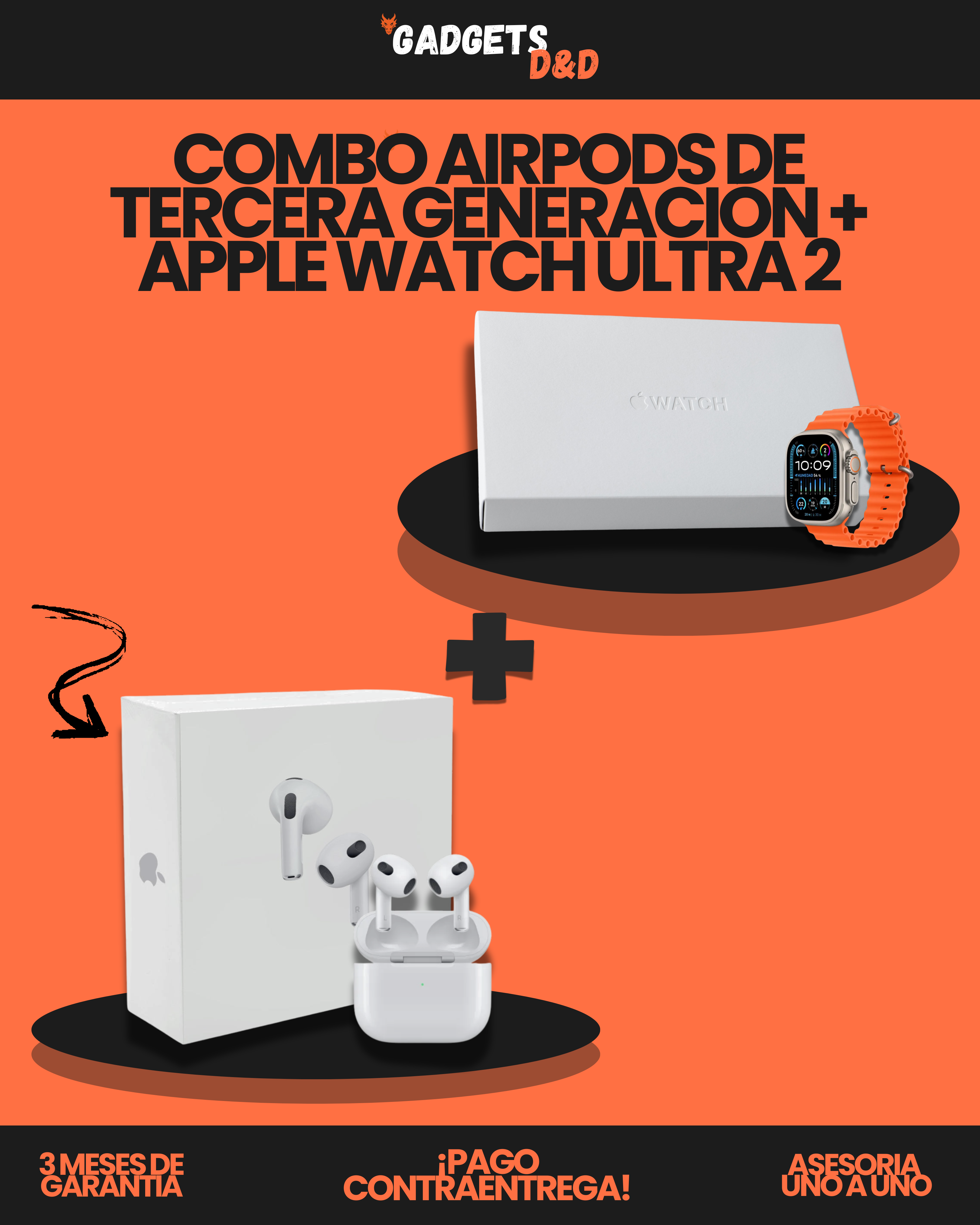 AirPods De Tercera Generación + Apple Watch Ultra 2