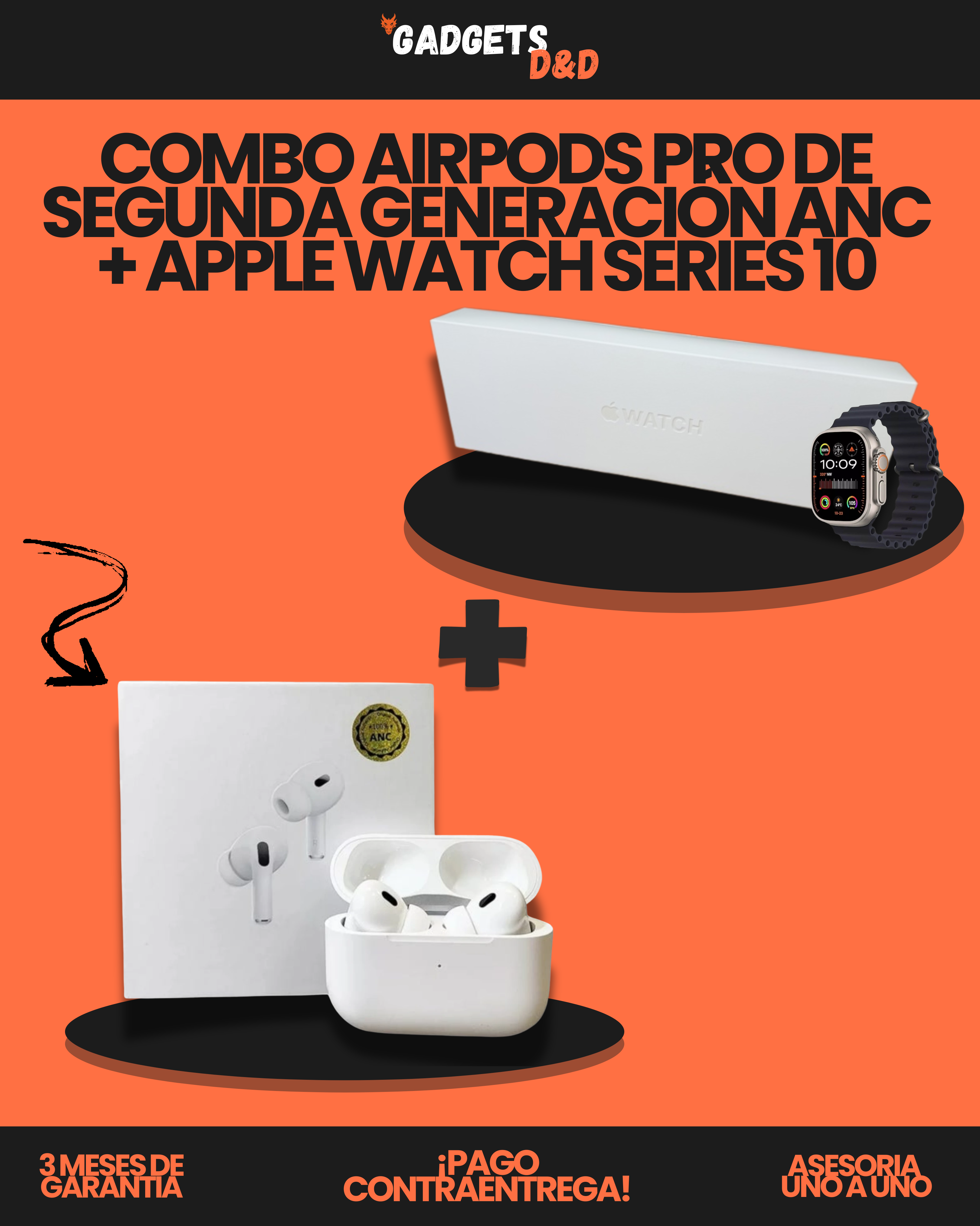 AirPods Pro De Segunda Generación ANC + Apple Watch Series 10