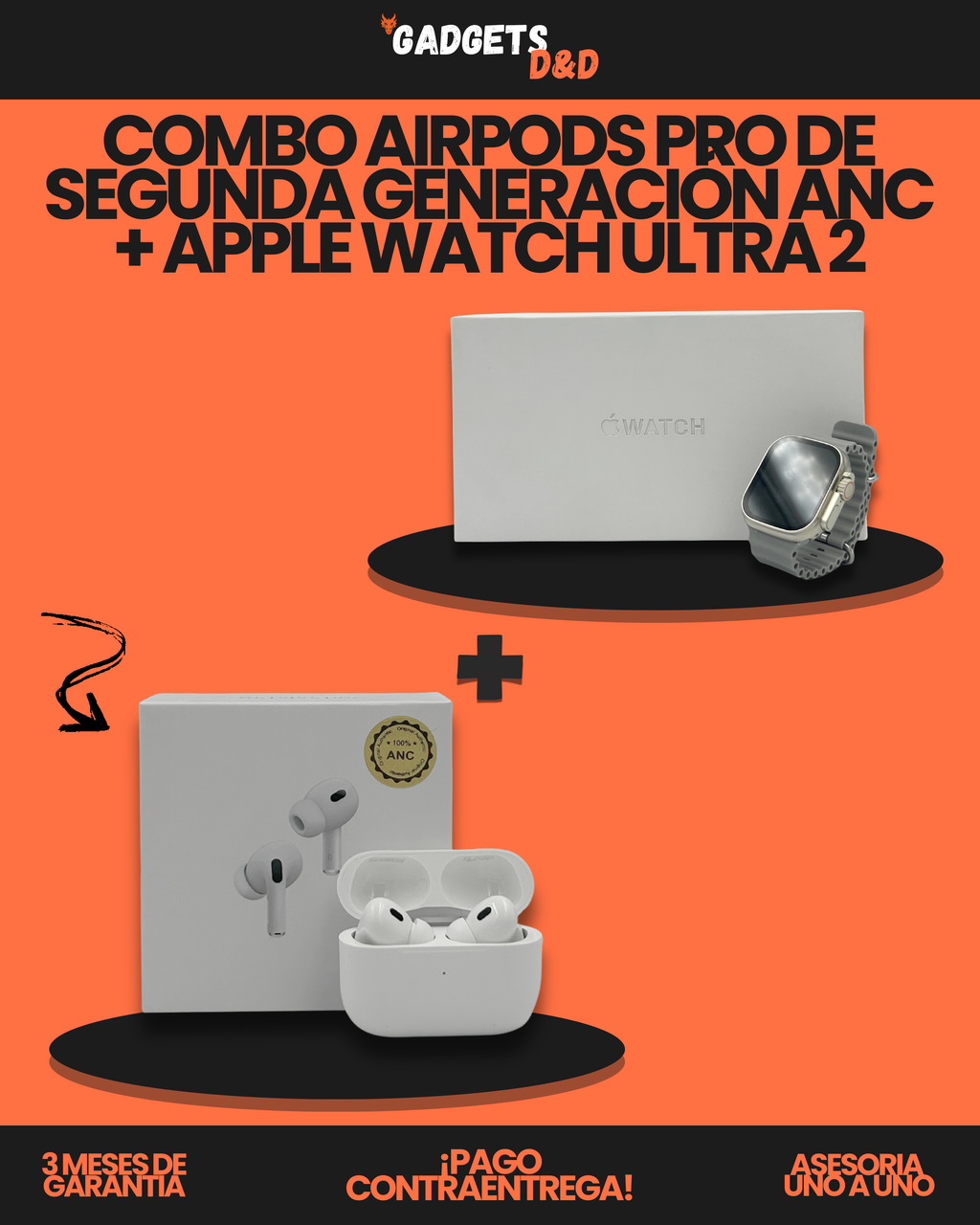 AirPods Pro De Segunda Generación ANC + Apple Watch Ultra 2