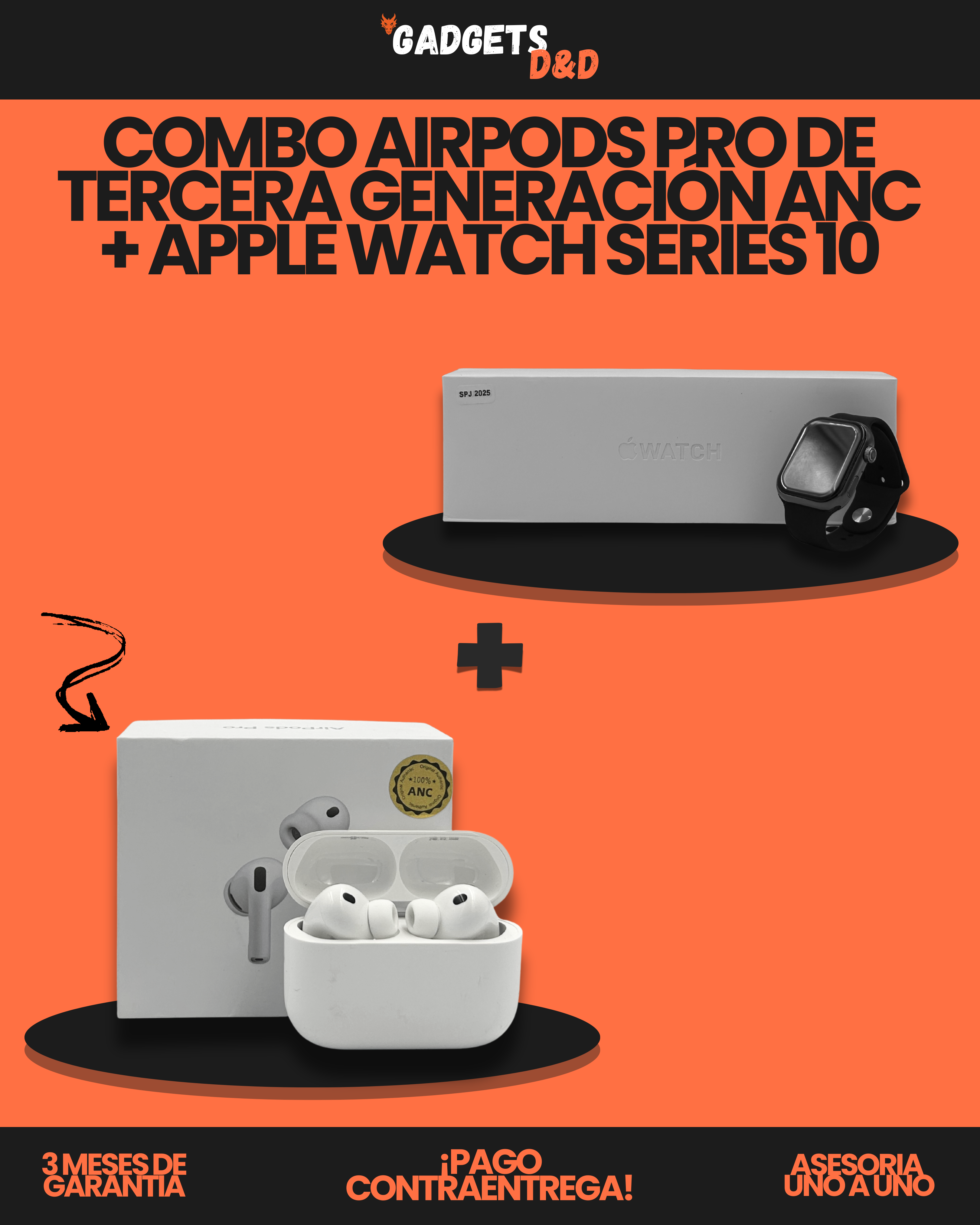 AirPods Pro De Tercera Generación ANC + Apple Watch Series 10