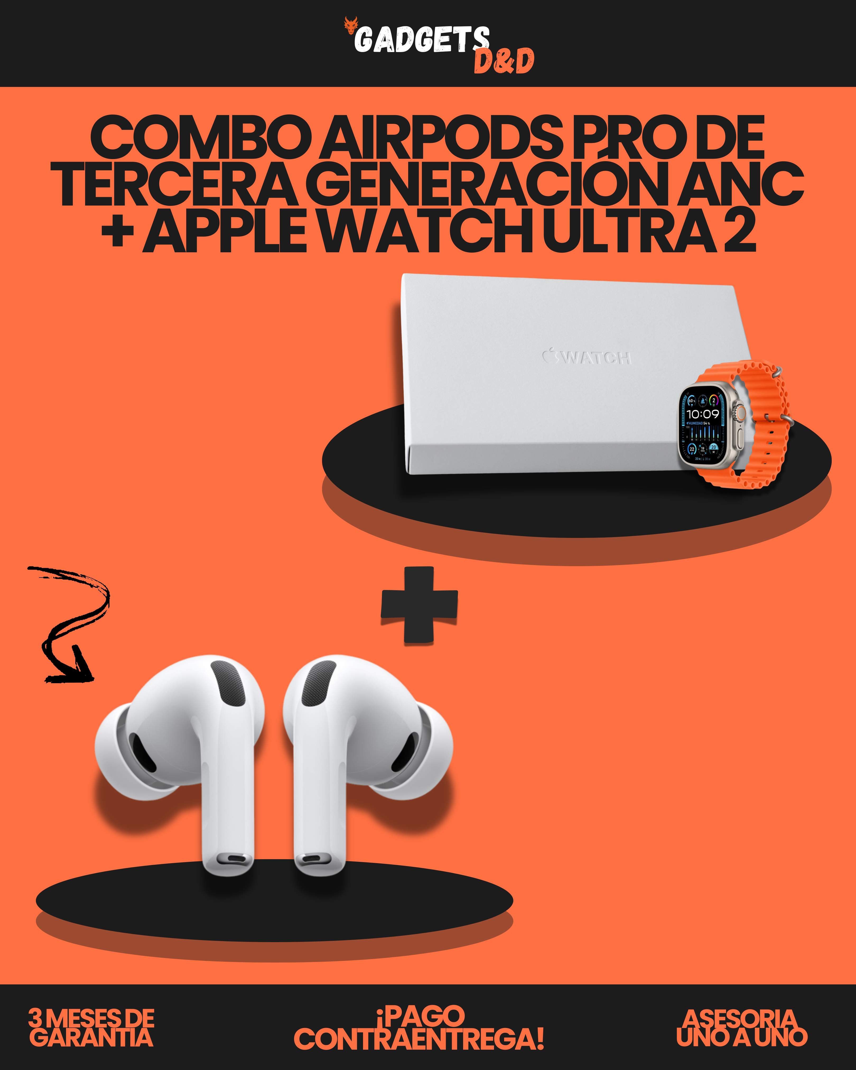 AirPods Pro De Tercera Generación ANC + Apple Watch Ultra 2