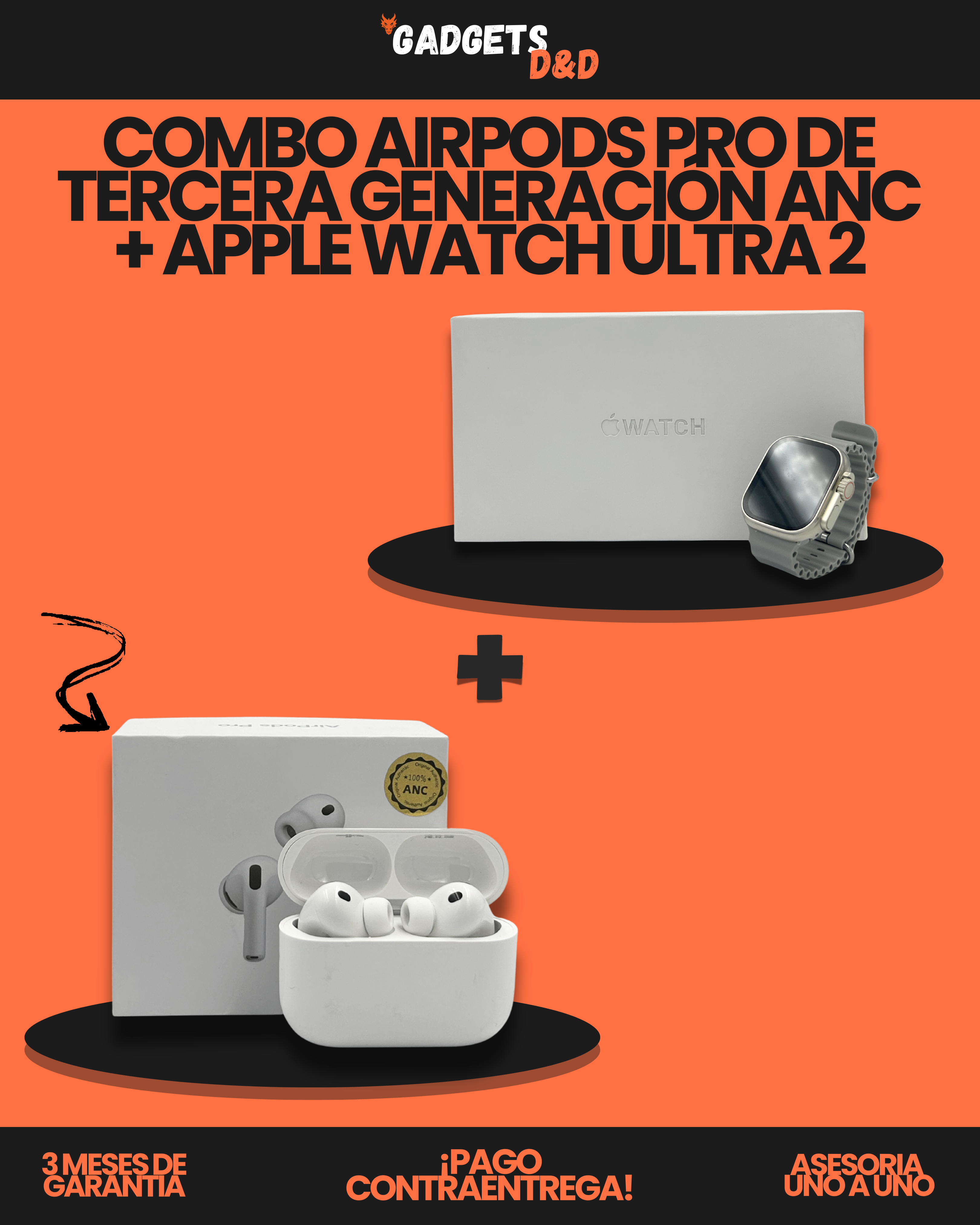 AirPods Pro De Tercera Generación ANC + Apple Watch Ultra 2